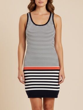 Lilly Pulitzer Cotton Stanton Sweater Knit Striped Tank Dress